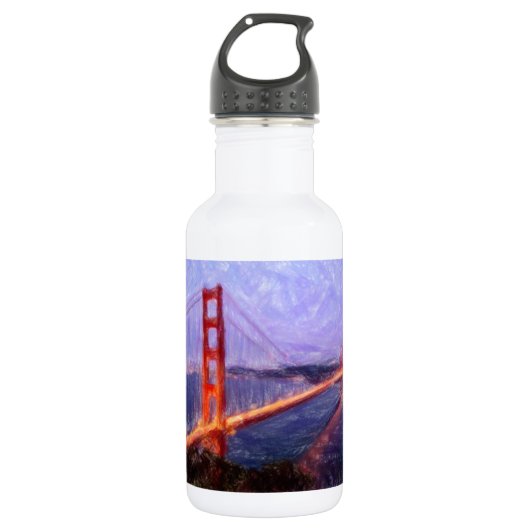 Golden Gate Bridge - Mixed Media Malerei Trinkflasche (Vorderseite)