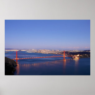 Golden Gate Bridge nach Sonnenuntergang Poster