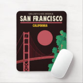 Golden gate bridge nachts mousepad (Mit Mouse)