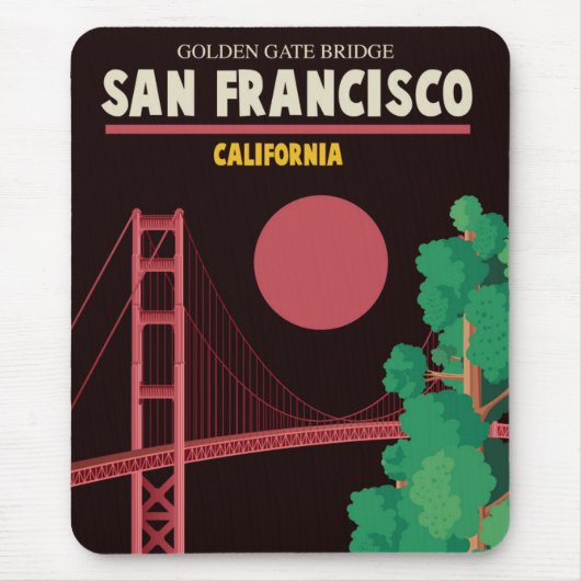Golden gate bridge nachts mousepad (Vorne)