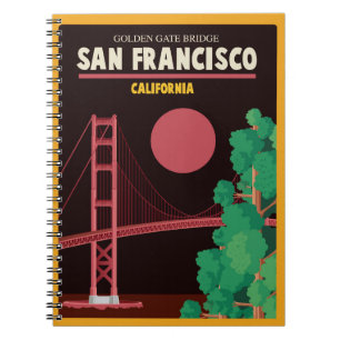 Golden gate bridge nachts notizblock