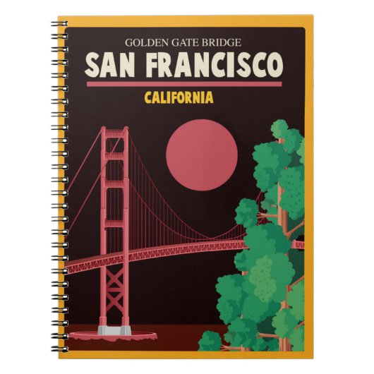 Golden gate bridge nachts notizblock (Vorderseite)
