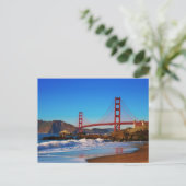 Golden Gate Bridge nah von Baker Beach Postkarte (Stehend Vorderseite)