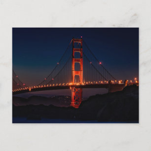 Golden Gate Bridge Night Sky Postkarte