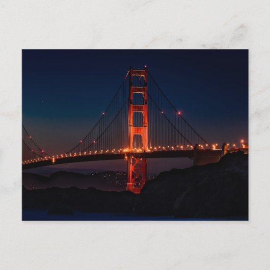 Golden Gate Bridge Night Sky Postkarte (Vorderseite)