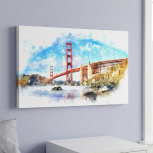 Golden Gate Bridge Pastell in San Francisco Leinwanddruck
