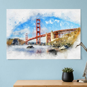 Golden Gate Bridge Pastell in San Francisco Poster