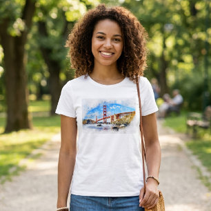 Golden Gate Bridge Pastell in San Francisco T-Shirt