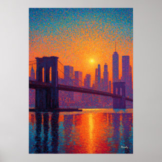 Golden Gate Bridge Pointillismus San Francisco  Poster