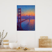 Golden Gate Bridge Pointillismus San Francisco Poster (Küche)