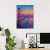 Golden Gate Bridge Pointillismus San Francisco Poster (Heimbüro)