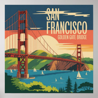 Golden Gate Bridge Poster | San Francisco Vintage