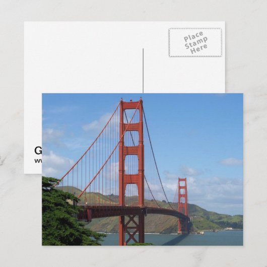Golden Gate Bridge Postkarte (Vorne/Hinten)