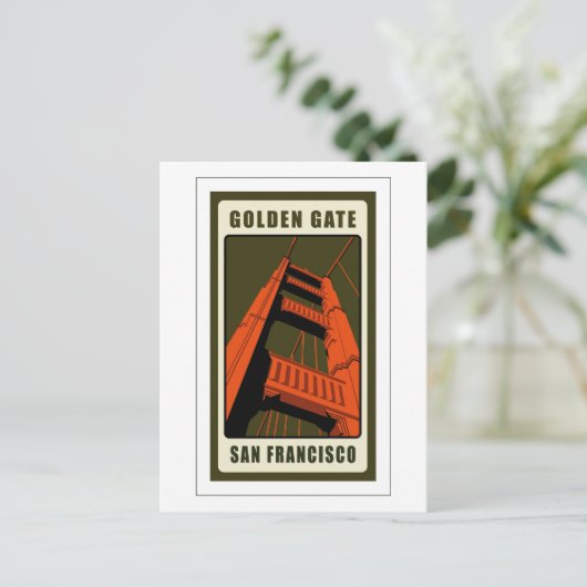 Golden Gate Bridge Postkarte (Stehend Vorderseite)