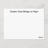 Golden Gate Bridge Postkarte (Rückseite)