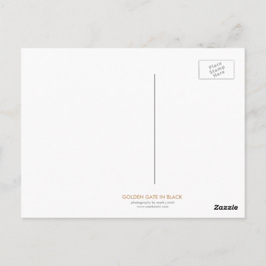 Golden gate bridge-Postkarte (Schwarzes u. Weiß) Postkarte (Rückseite)
