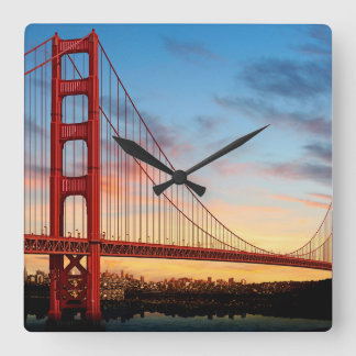 Golden Gate Bridge Quadratische Wanduhr