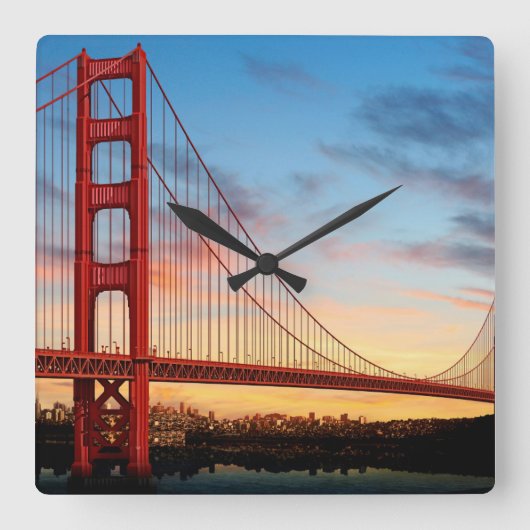 Golden Gate Bridge Quadratische Wanduhr (Vorderseite)