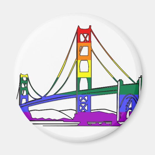 Golden Gate Bridge Rainbow Pride Magnet (Vorne)