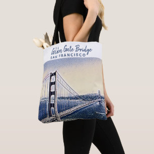 Golden Gate Bridge San Francisco Aquarell-Kunst Tasche
