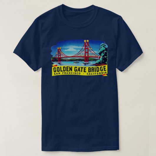 Golden Gate Bridge San Francisco aus den 1950er Ja T-Shirt (Design vorne)