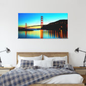 Golden Gate Bridge, San Francisco, CA at Sunset Leinwanddruck (Insitu (Schlafzimmer))