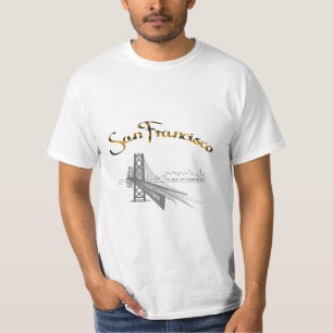 Golden Gate Bridge, San Francisco, CA Gray/Gold T-Shirt