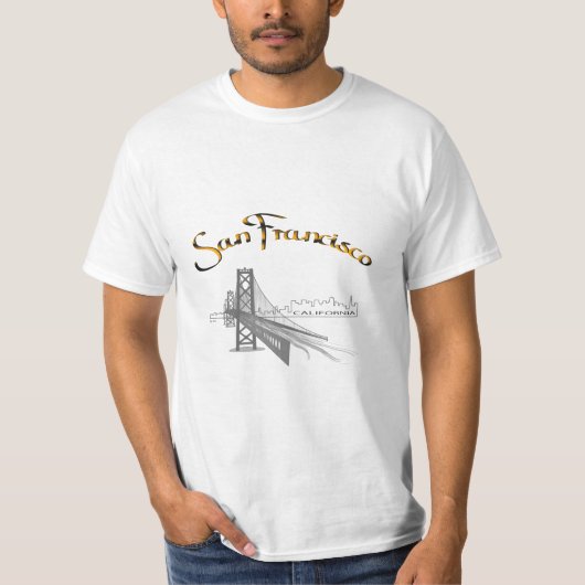 Golden Gate Bridge, San Francisco, CA Gray/Gold T- T-Shirt (Vorderseite)