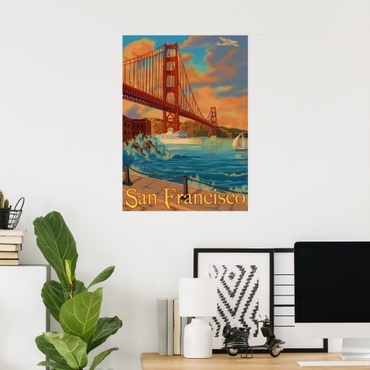 Golden Gate Bridge - San Francisco, CA Poster (Heimbüro)