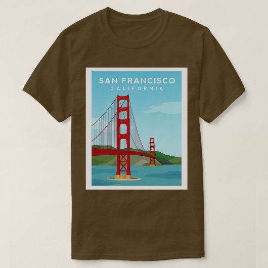 Golden Gate Bridge San Francisco California T-Shirt (Design vorne)