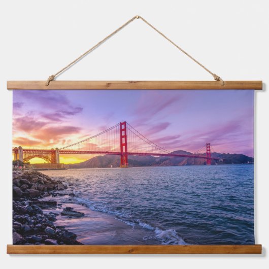 Golden Gate Bridge San Francisco California Wandteppich Mit Holzrahmen (Vorne)