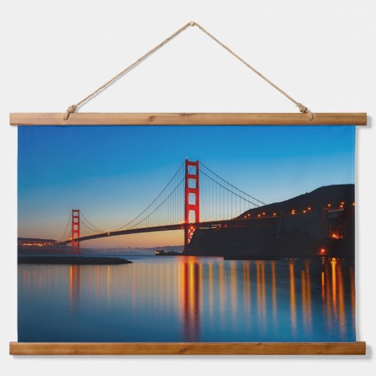 Golden Gate Bridge San Francisco California Wandteppich Mit Holzrahmen (Vorne)
