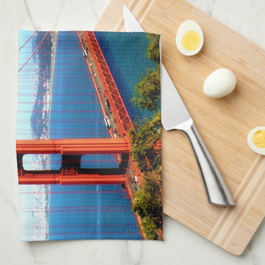 Golden Gate Bridge - San Francisco Geschirrtuch (Viertel Falte)