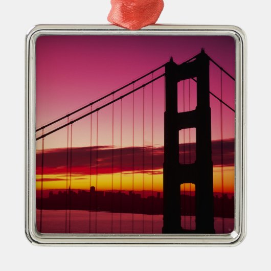 Golden Gate Bridge, San Francisco, Kalifornien, 6 Silbernes Ornament (Vorne)