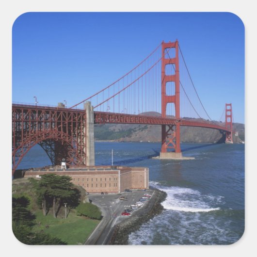 Golden Gate Bridge, San Francisco, Kalifornien, 8 Quadratischer Aufkleber (Vorderseite)