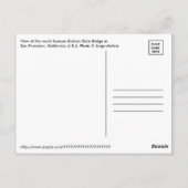 Golden Gate Bridge, San Francisco, Kalifornien Postkarte (Rückseite)