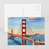 Golden Gate Bridge San Francisco Postkarte (Vorne/Hinten)