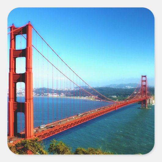 Golden Gate Bridge - San Francisco Quadratischer Aufkleber (Vorderseite)