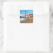 Golden Gate Bridge | San Francisco Quadratischer Aufkleber (Tasche)