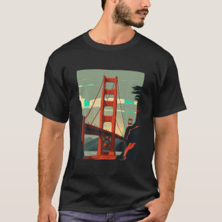 Golden Gate Bridge San Francisco Retro Designklass T-Shirt
