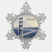 Golden Gate Bridge San Francisco Schneeflocken Zinn-Ornament (Vorderseite)