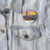 Golden Gate Bridge San Francisco Vintage Malerei Button (Beispiel)
