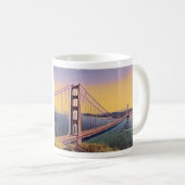 Golden Gate Bridge San Francisco Vintage Malerei Kaffeetasse (VorderseiteRechts)