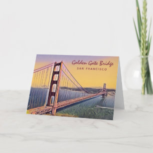 Golden Gate Bridge San Francisco Vintage Malerei Karte
