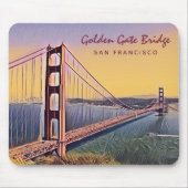 Golden Gate Bridge San Francisco Vintage Malerei Mousepad (Vorne)
