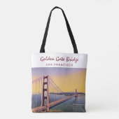 Golden Gate Bridge San Francisco Vintage Malerei Tasche (Rückseite)