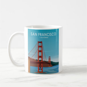 Golden Gate Bridge San Francisco Vintage Reise Kaffeetasse