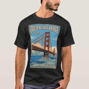 Golden Gate Bridge San Francisco Vintage Reise Po T-Shirt