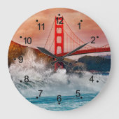Golden Gate Bridge San Francisco Wall Große Wanduhr (Vorderseite)
