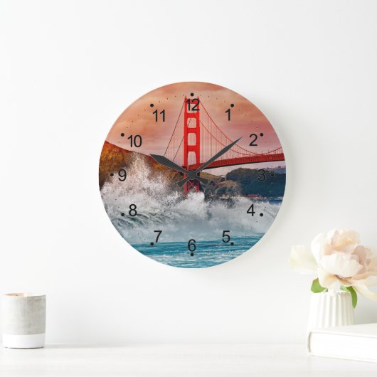 Golden Gate Bridge San Francisco Wall Große Wanduhr (Zuhause)